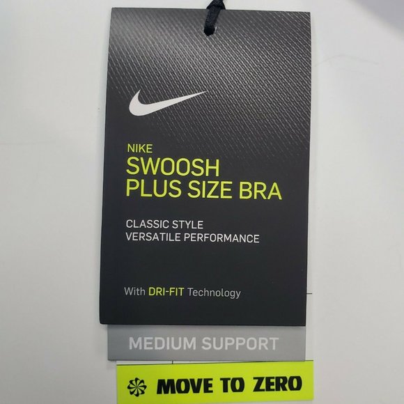 Nike Swoosh Clash Bra Women's Plus Size Dri-Fit Running Training Pink DB4687-665 - Picture 6 of 11